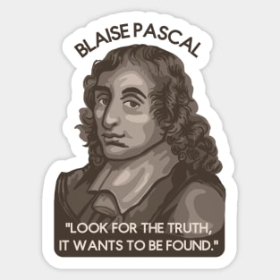 Blaise Pascal Portrait and Quote Sticker